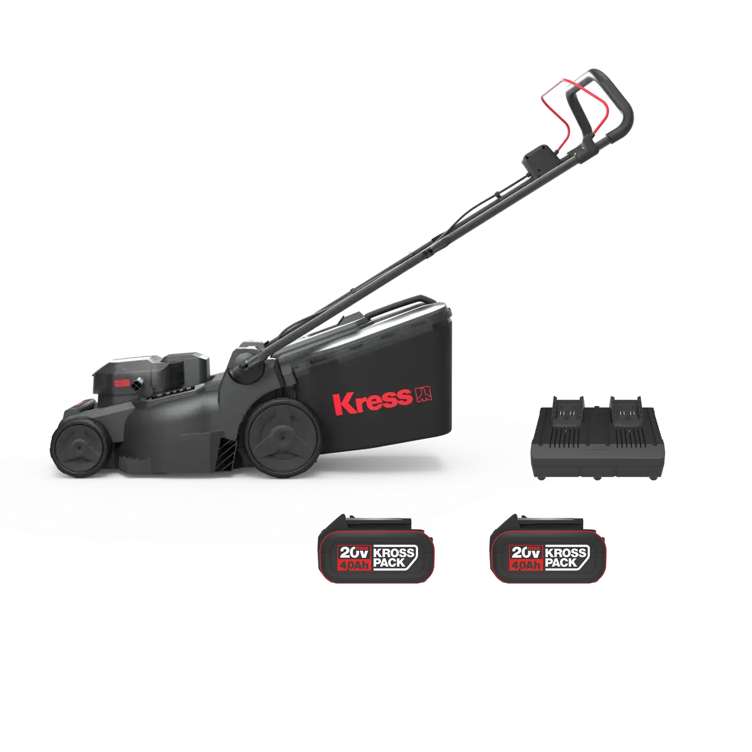 Kress 40 V 37cm Gräsklippare med 2 batterier och laddare